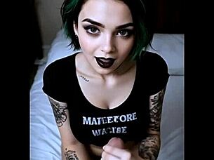 Goth pawg fucked missionary in hotel