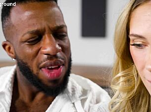 Cheerleader sky pierce cant resist football players big black cock