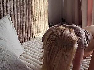 step sister masturbates her dripping pussy fingering herself deep inside all night long
