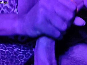 couplesdelight sexy misses e sucks cock in uv light