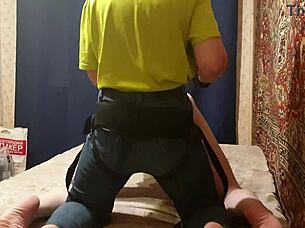 Mistress Uses Strapon On Sub