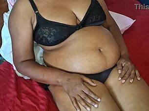 Curvy asian secretary stays home alone today