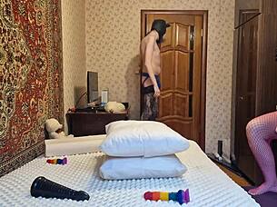 anastasia dominates her masked slave with strapon