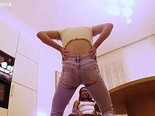 girls wetting jeans and leggings