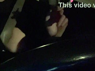 Artemisia love flashes big tits while riding in car