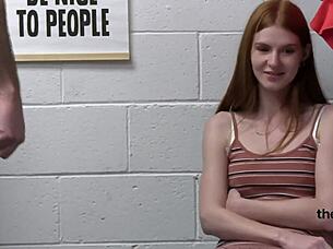 Teens bend over for guard cavity search during backstage casting session
