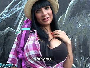 Public agent - creampie outside for busty young 18+ euro tourist with thick ass and cute freckled face