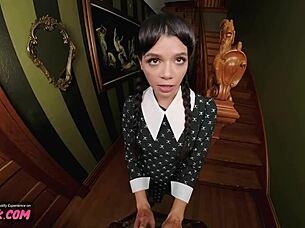 Harley Haze as horny Wednesday Addams in VR hardcore fuck