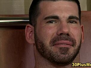 that bear gives a rimjob and shoots his cum all over