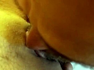 in the hotel room, she bends over for doggystyle pussy fucking with cock licking.