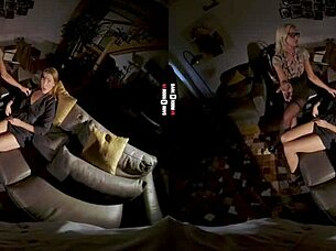 in dark room vr, blonde fucks away problems hardcore