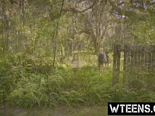 Tiffany Watson's shaved teen pussy gets rough fucking