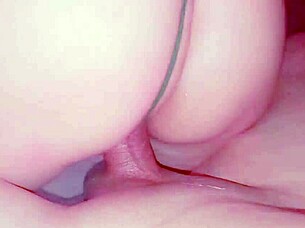 The guy fucks his friend's young Latina girlfriend with a new glass dildo on her pink pussy part two