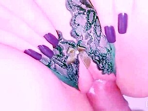 The guy fucks his friend's young Latina girlfriend with a new glass dildo on her pink pussy part two