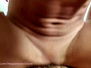 She fucks him hard on the sofa, squirting everywhere