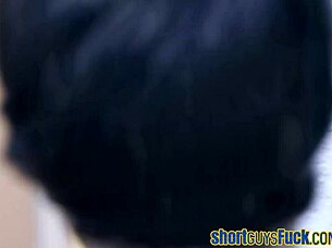 Curvy Nubian Milf Spitroasted By Short Guys!