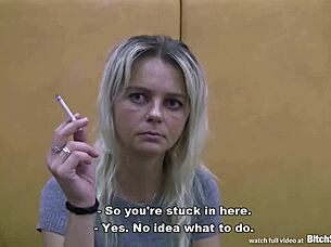 bitch stop: blonde czech milf seduced in car