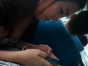 a ninja babe reveals her big tits voyeur style