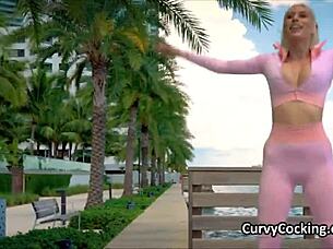 My big tit blond workout ended on stranger's dick