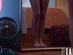 Codey Steele and Vanna Bardot's hardcore blowjob session with petite teen's small tits