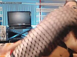 This young girl masturbates on webcam using her dildo in pov