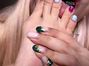 I lick and suck blonde whore's feet in horny fetish for Albert 4K