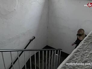 miley gets tied up and fucked with dildo in public 😈