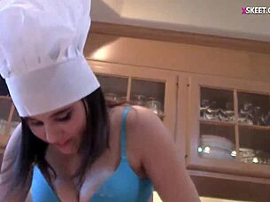 Did two teens share a cock in the kitchen?