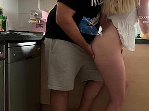 i enter the kitchen to chat with my stepsister about family stuff