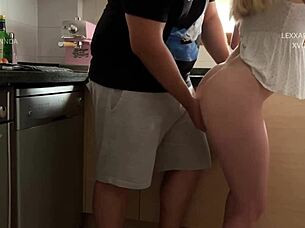 i enter the kitchen to chat with my stepsister about family stuff