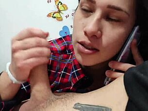 i suckin my lovers dick while talkin to hubby on call