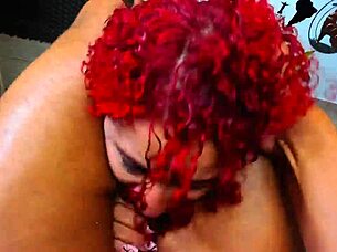 Blonde pornstar bent over for doggystyle blowjob and cum