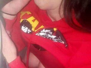 White girl sucks big black cock in public parking lot.