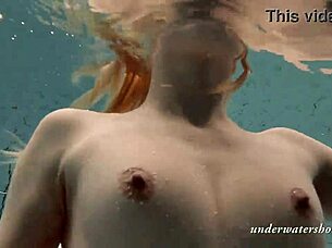 Is Katya The Sexy Blonde Mermaid Swimming Underwater With Friends?