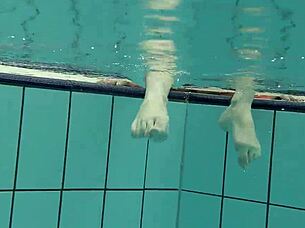 Is Katya The Sexy Blonde Mermaid Swimming Underwater With Friends?