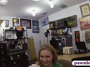 Cute Babe Spied On While Getting Drilled By Nasty Pawn Keeper With Big Cock In Hidden Cam Reality