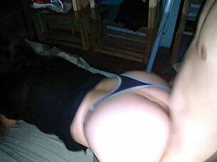 sliding my cock over her ass before fucking at night