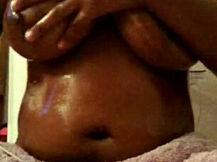 I RUB my BIG TITS with OIL, feeling the SLICK SENSATION pt 2