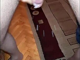 i cant believe how my cock explodes in slow motion during this homemade cumshot massage orgasm