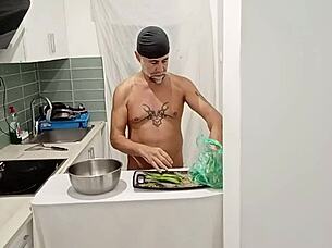 Naked cooking in the kitchen with intriguing twists