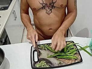 Naked cooking in the kitchen with intriguing twists