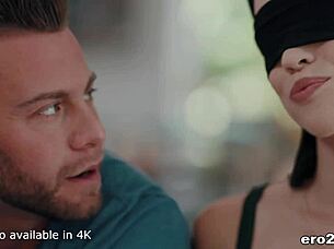 hey, diana grace rides seth's cock while blindfolded and spooning