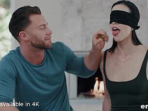 hey, diana grace rides seth's cock while blindfolded and spooning