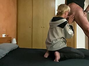 Spanish milf gets licked and fucked at home