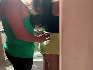 Heart-Pounding Bathroom Cumshot Nearly Caught