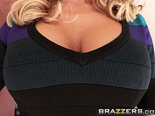 Brandi Love fucks the help with her boobs.