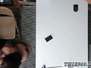 Beautiful brunette teen 18+ in police uniform gets sloppy fucked by old suspect in hardcore action