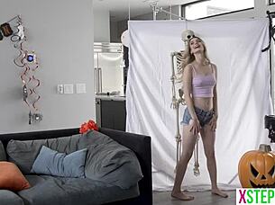 halloween fun with teen stepsister molly little and bff mia key going for bones