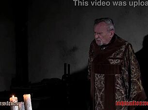 Justine Endures BDSM Spanking and Tit Play in the Torture Chamber Trailer.