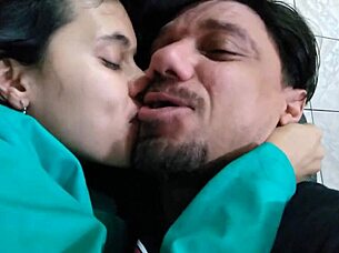 Amateur couple Nysdel has shaking orgasm while fucking big black cock